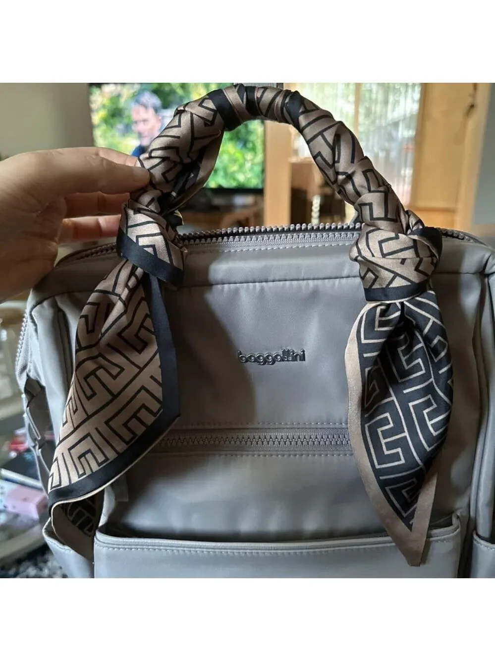 Purse Scarf For Handbags Head Scarves Black and Brown Hair Scarfs Long Skinny